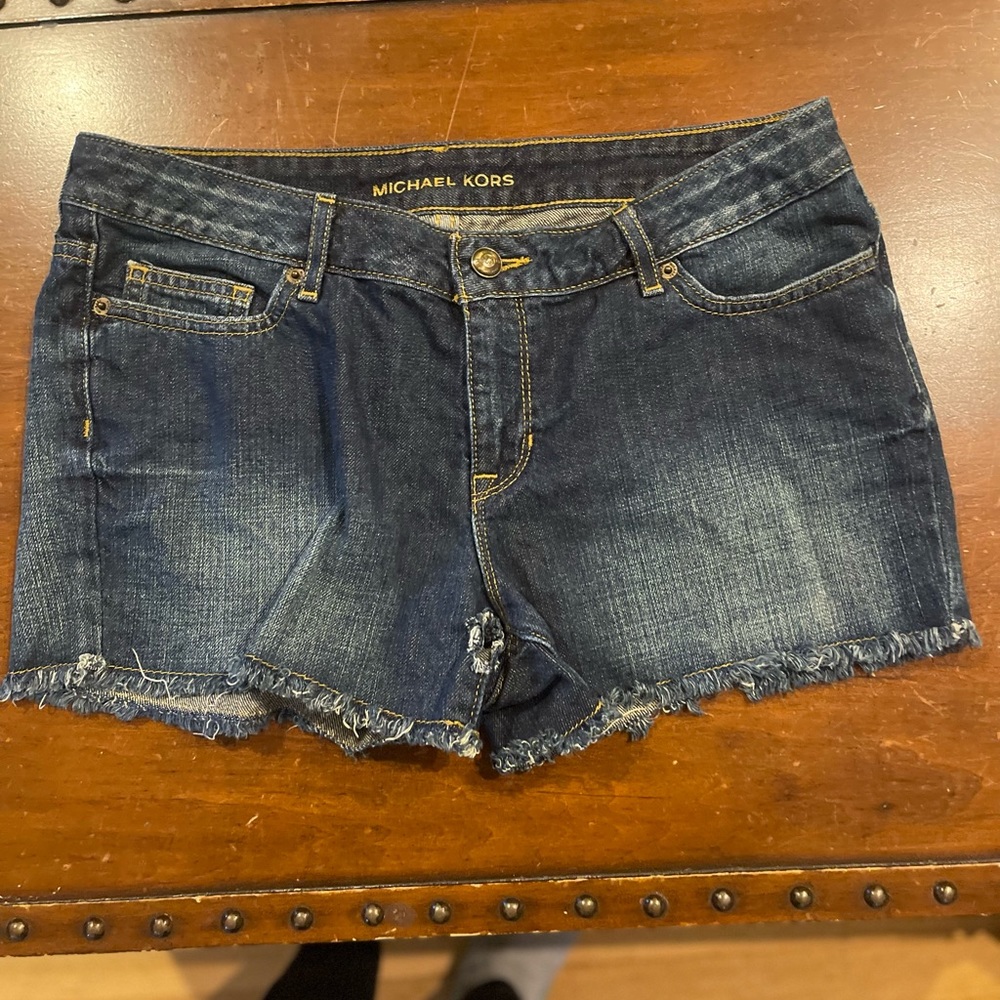 MICHAEL KORS Women's 4 Blue Jean Denim Cutoff Slightly Distressed Shorts